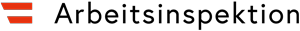 MTF Shop Samsung Klimaanlage Wärmepumpe Österreich | Logo der österreichischen Arbeitsinspektion in Schwarz mit rotem Bildzeichen links, das zwei parallel versetzte, abgerundete Balken in Flaggenoptik zeigt.