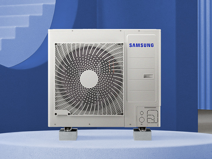 MTF Shop Samsung Klimaanlage Wärmepumpe Österreich | Robustes Samsung DVM ECO Mini R32 Außengerät als Klimaanlage und Wärmepumpe. Kompakte Bauweise ermöglicht eine flexible und platzsparende Montage im Außenbereich Ihres Gebäudes.